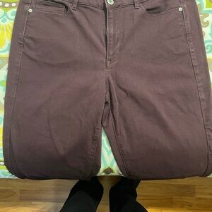 J. Jill 14 Tall Women's Straight Ankle Pants in Plum-Purple